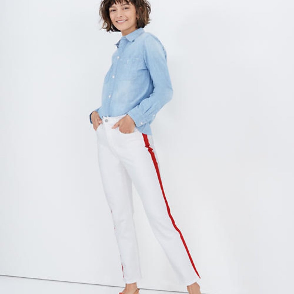 MADEWELL Stovepipe Tuxedo Edition high rise slim straight ankle jeans
